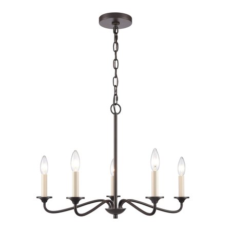 ELK SHOWROOM Quinn 24'' Wide 5Light Chandelier, Old Bronze EC89687/5